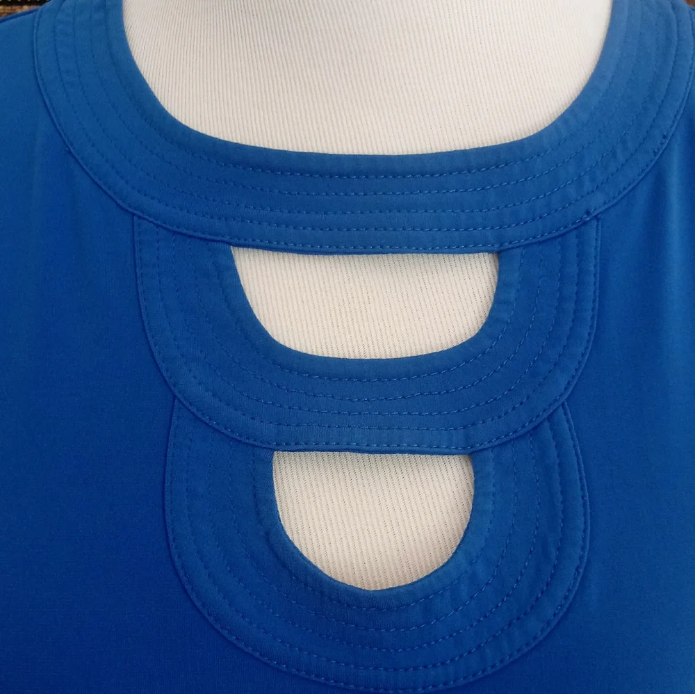 Max & Cleo Knit Tie Waist Midi Dress in Regatta Blue, Size Large - Picture 4 of 15